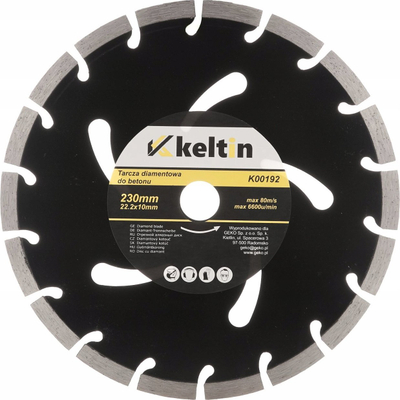 Disk diamant për beton Keltin K00192, 230mm 22.2x10mm, i zi