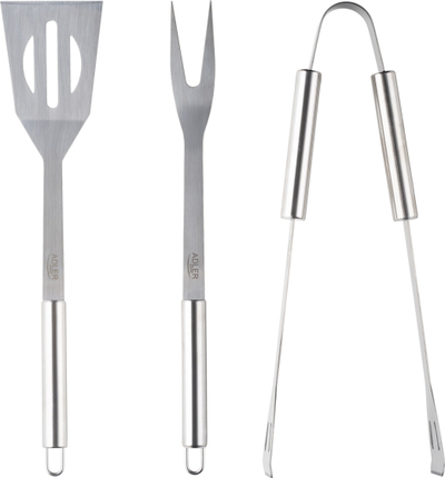 Set aksesorësh për grill Adler AD 6730, 3 pjesë, çelik inox, etui poliester i zi