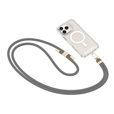 Rrip telefoni Tech-Protect C7S Rope Crossbody, i rregullueshëm, gri me ar