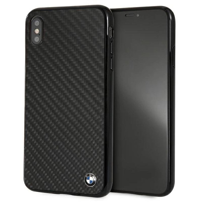 Mbulesë telefoni BMW BMHCI65MBC për iPhone Xs Max, fibër karboni, e zezë