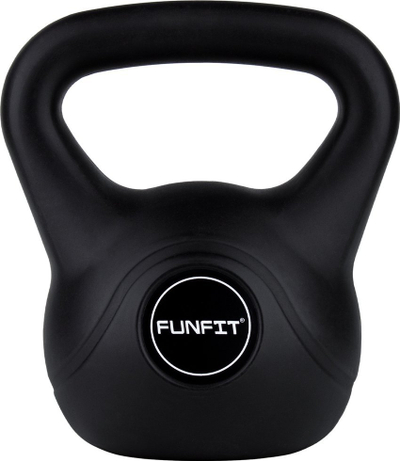 Peshë kettlebell Funfit 8 kg për ushtrime force, e zezë