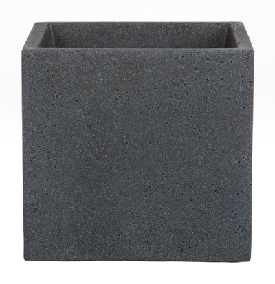 Vazo katrore Scheurich C-Cube, plastike, 28 cm, e zezë