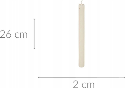Kandela tavoline Atmosphera Classic Table Candle, 26 cm, set me 2 copë, ngjyrë ivory