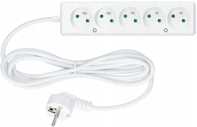 Zgjatës energjie PS 570, 5 priza, kabllo e bardhë