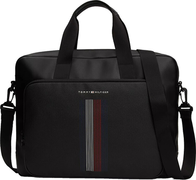 Çantë laptopi për meshkuj Tommy Hilfiger, e zezë