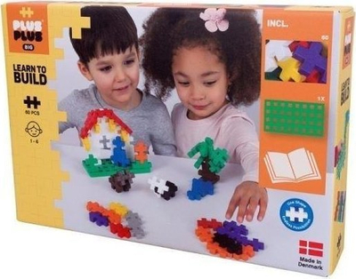 Lodër ndërtimi Plus Plus BIG Learn to Build, 60 copa, me ngjyra nga të gjitha