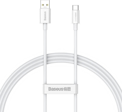 Kabllo USB Baseus CAYS000902, USB A në USB C, 1 m, 65W, e bardhë