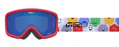 Маска за скијање Giro Chico 2.0 Faces, леќа Grey Cobalt, за деца, шарена