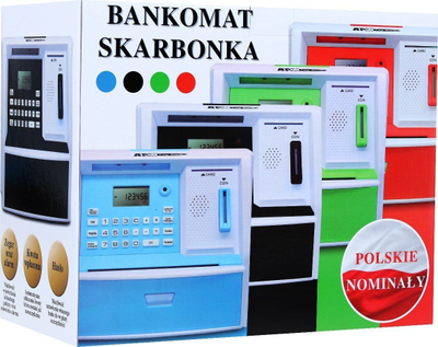 Kasafortë lodër ATM Polish Piggy Bank Pl XL, me ekran LCD, funksion kursimi, shumëngjyrëshe