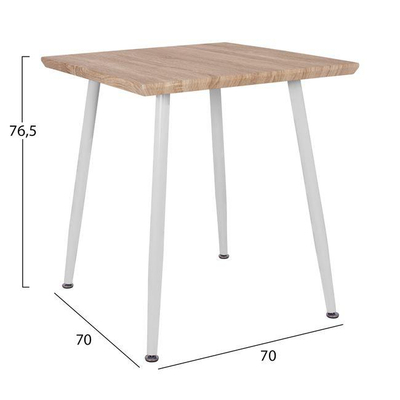 Tavolinë PALOMA, 70×70×76,5 cm, Sonama/white (HM8335.02), bardhë