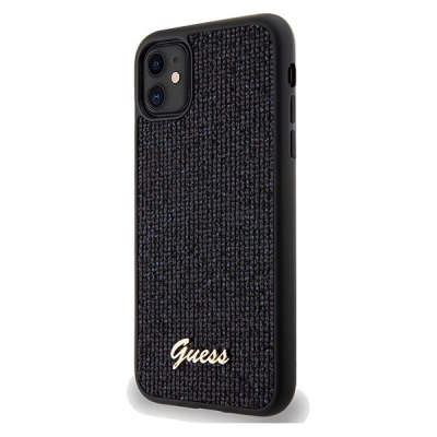 Mbrojtëse telefoni Guess Disco Metal Script, për iPhone 11 XR, TPU, e zezë