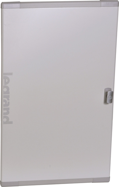 Derë e sheshtë metalike Legrand XL3 400, për panel shpërndarës 900mm, me dorezë, gri
