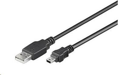 Kabllo USB PremiumCord USB-A - miniUSB ku2m5a, 5 m, e zezë