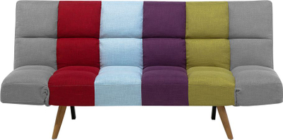 Divan krevat Beliani Ingaro, patchwork shumëngjyrësh, këmbë druri, multicolor