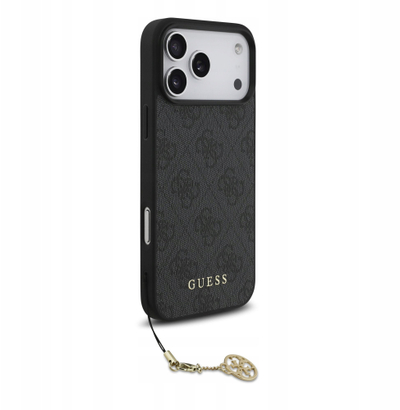 Mbulesë telefoni Guess 4G Charm, për iPhone 17 Pro, gri
