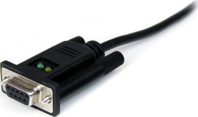 Kabllo adapter USB në Serial StarTech 1 port, RS232 DB9 Null Modem, 1.8m, e zezë