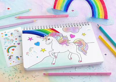 Set lapsa ngjyrues Faber Castell Unicorn, 13 copë, Colour Grip, shumëngjyrësh