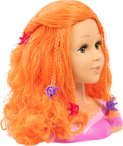 Kokë stilimi Bayer Charlene Super Model, 27cm, me aksesorë dhe kozmetikë, shumëngjyrëshe