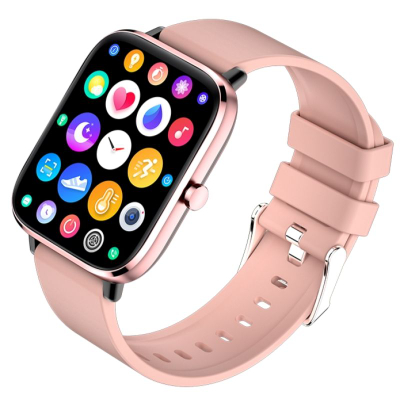 Smartwatch Giewont GW230-1, mat shëndetin, rrip silikoni rozë