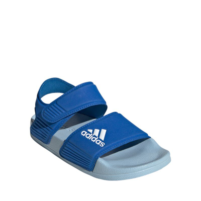 Sandale fëmijësh Adidas Adilette Jr IH3632, mbyllje me rrip ngjitës, taban gome, blu
