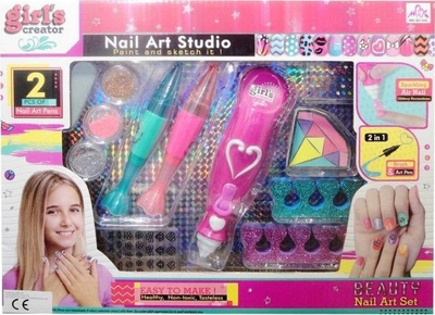 Set për stilim thonjsh Swede Nail Styling Set, me glitter dhe stikers, për fëmijë, shumëngjyrësh