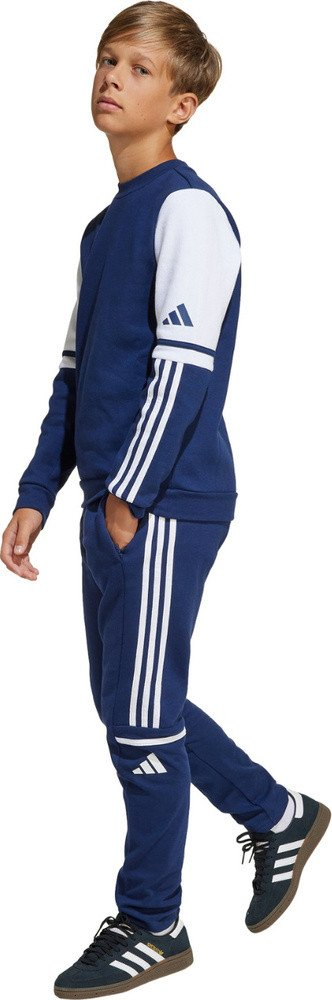 Pantallona treningu për kalamaj adidas Squadra 25 Sweat Jr JD4809, pambuk poliester, me xhepa me zinxhir, blu