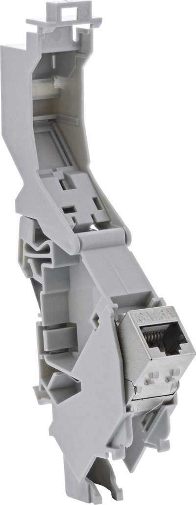 Modul Keystone InLine Cat.6A SNAP in, për shina DIN, 10 Gbit/s, gri