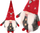 Figurinë zbukuruese Saska Christmas Dwarf Gnome, 30 cm, gri me të kuqe e rozë
