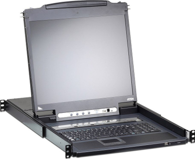 Konzола KVM Aten CL5716IN, 16 порти, 19", VGA, USB, DE распоред, црна