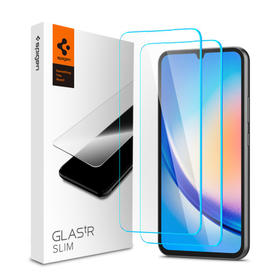Xham mbrojtës Spigen GLAS.tR Slim për Samsung Galaxy A34 5G, 9H, set me 2 copë, transparent