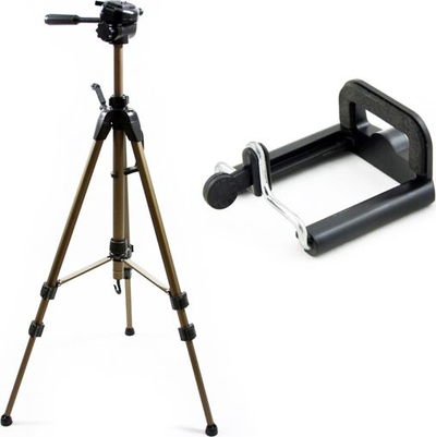 Tripod për telefon Fancier SB4163, lartësi e madhe pune, alumini, i zi