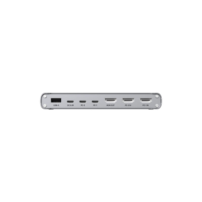 Switch KVM Unitek D1118, USB C 10Gbps, HDMI 4K, gri Space