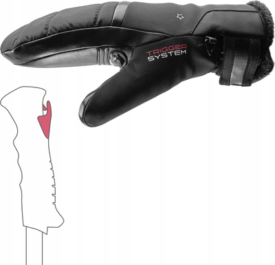Doreza ski për goca LEKI Snowfox 3D Mittens, Trigger 3D, madhësia 7.5, të zeza