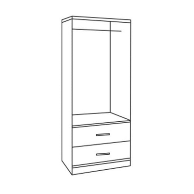 Dollap garderobe Reina HM338.01, 2 dyer, 2 sirtarë, 80x42x181cm, zebrano