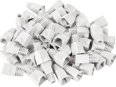 Kapuça gome për RJ45 CC-RJ45_1W, set me 50 copë, ngjyrë e bardhë