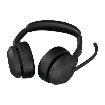 Безжични слушалки Jabra Evolve2 55 UC Stereo, блутут, со сталак, црни