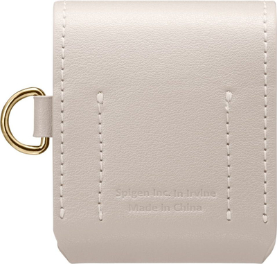 Kuti mbrojtëse Spigen La Manon Leather për AirPods 1/2, lëkurë, me unazë varëse, bezhë