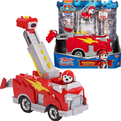 Makina lodër Spin Master Paw Patrol Marshall Rescue Knights, që transformohet, me figurë, e kuqe