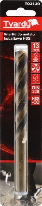 Spiralë metalike TVARDY HSS M35, 13 mm, kobalt