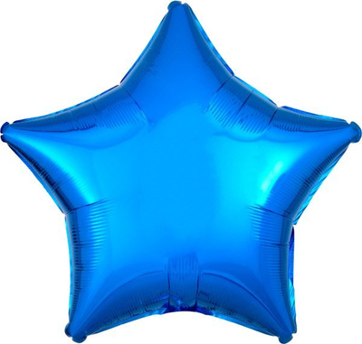 Balonë folie Amscan në formë ylli, metalike, 48cm, blu
