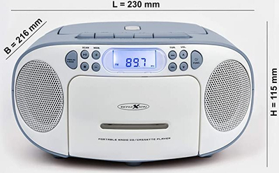 Radio CD Reflexion RCR2260DAB/BL, DAB+, FM, USB, e bardhë me blu