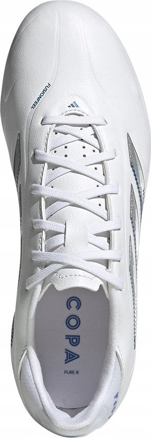 Këpucë futbolli Adidas Copa Pure 3 League Juniors, kalamaj, për bar natyral, të bardha