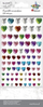 Stickers dekorativë Titanum Crystal Hearts Mix, 84 copë, vetëngjitës, shumëngjyrësh