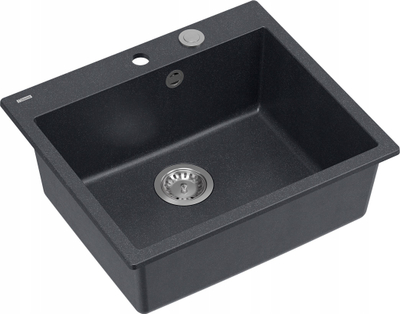 Lavaman kuzhine Quadron GraniteQ Morgan 110, 1 legen, sifon Push To Open, Black Diamond