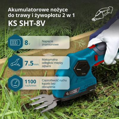 Gërshërë akumulatori K&S SHT-8V, 8V, 2Ah