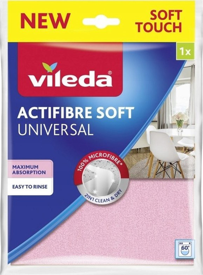 Leckë pastrimi Vileda Actifibre Soft, mikrofibër, e verdhë