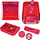 Set çantë shkolle Herlitz UltraLight Plus Sweet Hearts, ergonomike, për goca, e kuqe