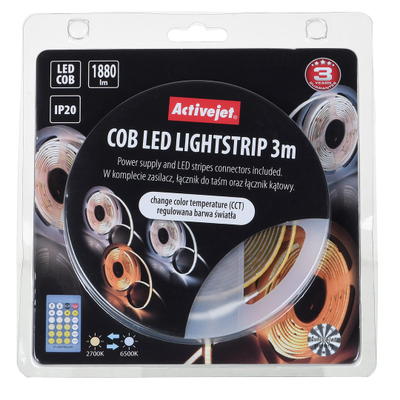 Shirit LED Activejet AJE-COB CCT, 3m, i bardhë