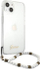 Mbulesë telefoni Guess GUHCP13SKPSWH për iPhone 13 mini 5.4", hardcase transparente, me perla, e bardhë
