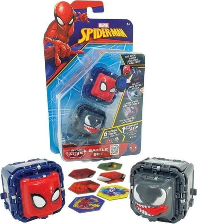 Lojë me kuba Cobi Battle Cubes Marvel Spider Man, set për dy veta, me zhetona specialë, shumëngjyrëshe